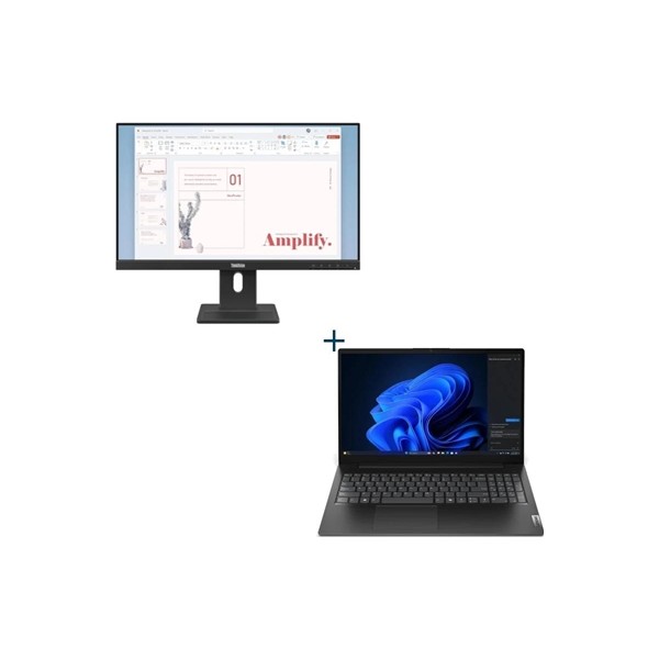 Lenovo v15 i3 8gb 512 dos 15"+monitor 24"